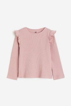 Лонгслів H&M 270984452 110 Рожевий