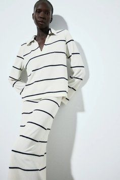 Лонгслив H&M 271219851 L Бежевый/Черный