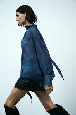 Блуза H&M 271210748 M Синій