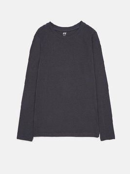 Лонгслив H&M 271089549_gray 68 Темно-Серый