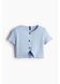 Трикотажний кардиган з коротким рукавом H&M 271276112_blue L Блакитний