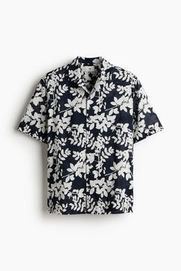 Сорочка H&M 271223110 S Темно-синій/Білий
