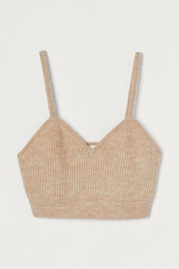 Топ H&M 271001056 XL Темно-бежевий