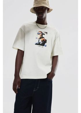 Футболка оверсайз H&M 271229069 S Білий/Малюнок