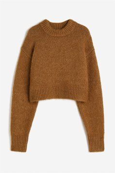 Джемпер оверсайз з вовною та альпакою H&M 271191546_mustard XL Гірчичний
