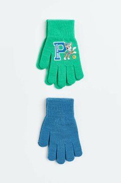 Рукавички (2 пари) H&M 271132457 110 Голубий/Зелений