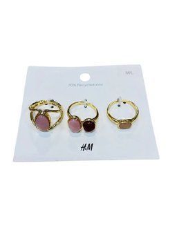 Каблучка 3 шт. H&M 271201555_pink M/L Золотий