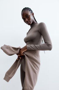Лонгслив из микрофибры H&M 271250941_graige M Темно-Коричневый