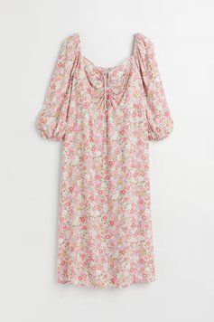 Платье H&M 271055508 4XL Кремовый/Цветы