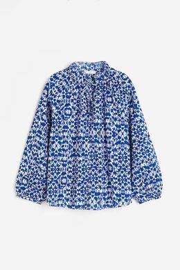 Блуза H&M 271202483 XXL Синій/Білий