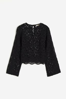 Блуза прозора H&M 271225515 XS Чорний