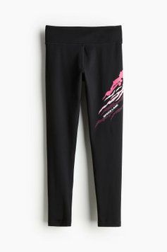 Легінси спортивні H&M 271187662_black 104 Чорний/рожевий