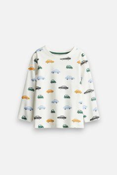 Лонгслив пижамный H&M 271230478_car 122 Белый/Машинки