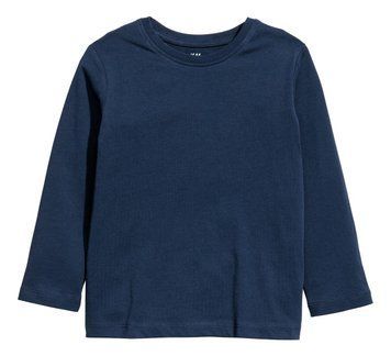 Лонгслив H&M 270503569_darkblue 134 Темно-Синий