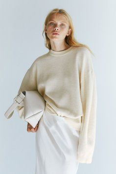 Джемпер оверсайз H&M 270983240_cream L Кремовый