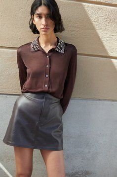 Кардиган H&M 271247476 M Темно-Коричневый