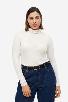 Лонгслив водолазка H&M 271089794 XS Кремовый