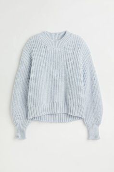 Свитер H&M 271048327 M Светло-голубой