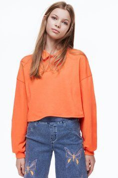 Світшот вкорочений H&M 061126691 146-152/10-12y Помаранчевий
