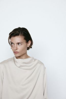 Блуза H&M 271216143 L Світло-бежевий