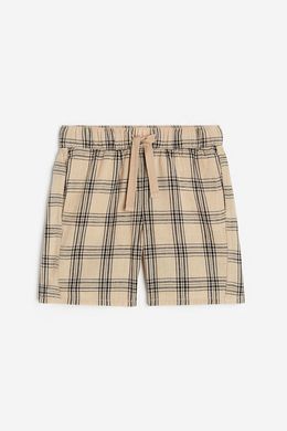 Шорты з льном H&M 271135257 122 Бежевый/Черный