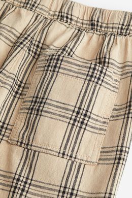 Шорты з льном H&M 271135257 122 Бежевый/Черный