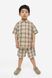 Шорты з льном H&M 271135257 122 Бежевый/Черный