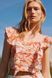 Топ лляний H&M 271224824 L Білий/Персиковий